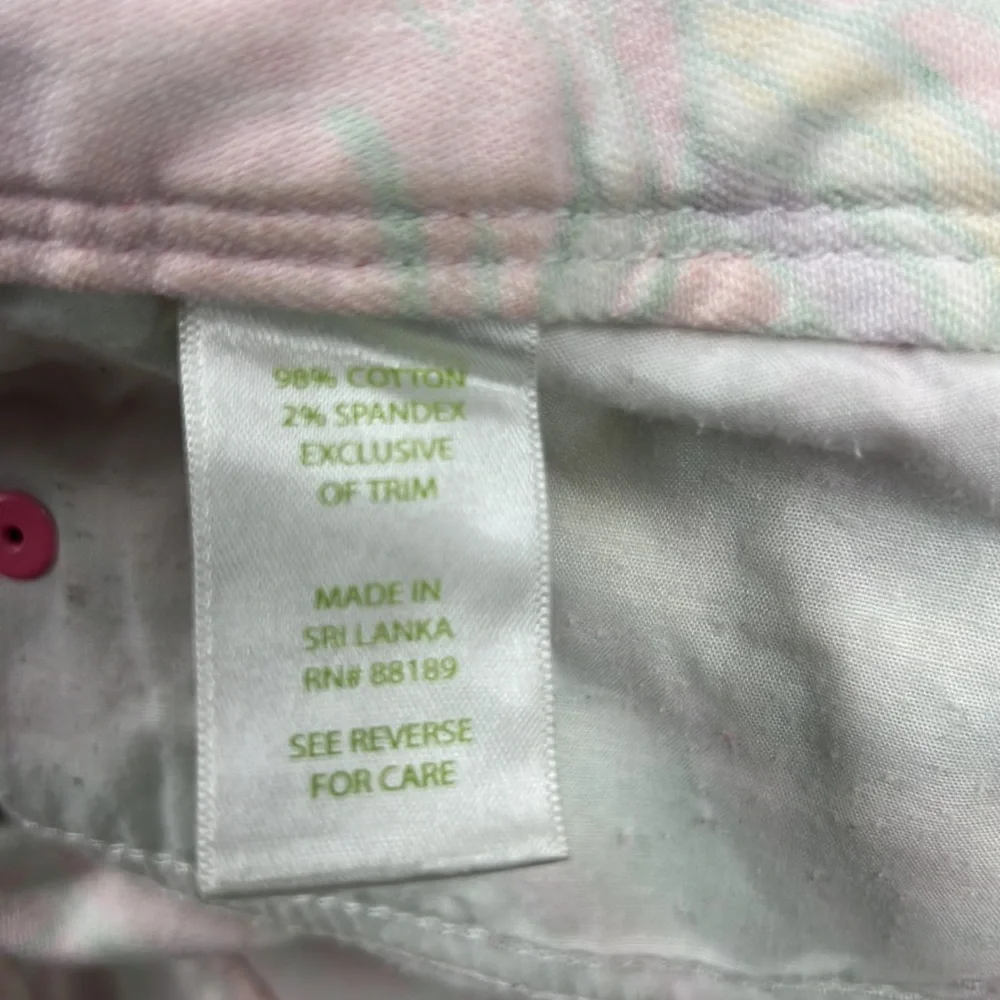 Lilly Pulitzer The Clifton Short Denim Pink Green Paisley‎ Sz 2